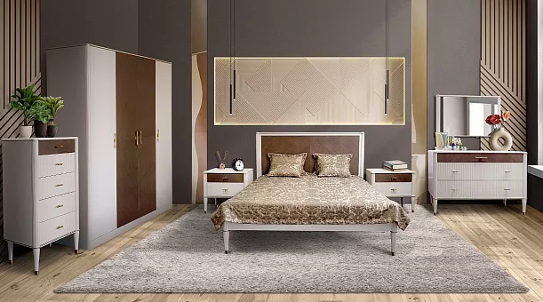 Спальный гарнитур Тиволи цвет Латте купить в Москве - фото №1