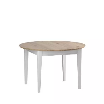 Стол прямоугольный обеденный раскладной Сканди D110/145 белый/антик купить в Москве - фото №1