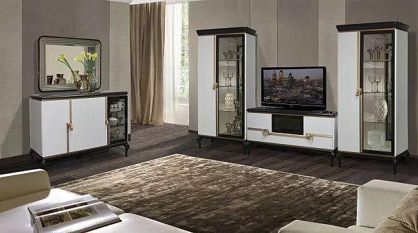 Набор мебели для гостиной Милана (цвет Альба+ЧЭ) купить в Москве - фото №1