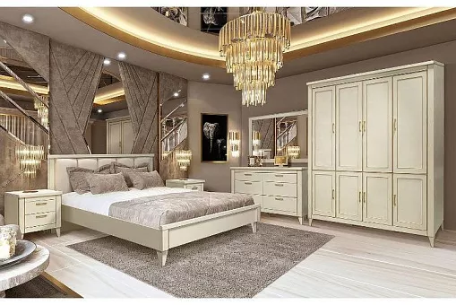 Спальный гарнитур Амадей (Античная темпера с золочением) купить в Москве - фото №1