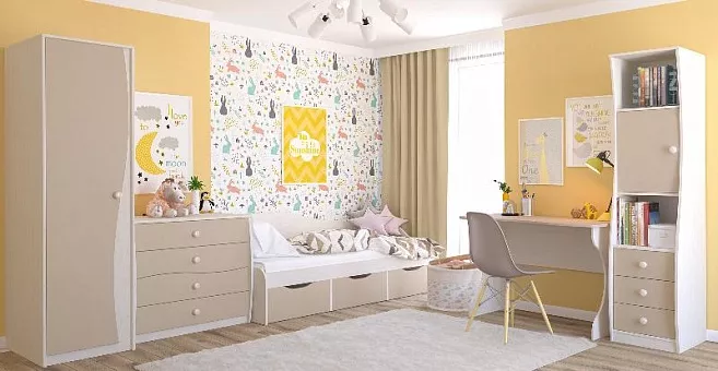 Спальный гарнитур Комби 1 (Капучино/Сосна Рандерс) купить в Москве - фото №1