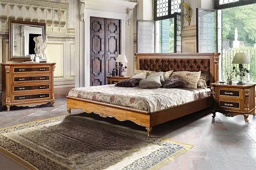 Спальный гарнитур Альба (Палисандр с золочением) купить в Москве - фото №1