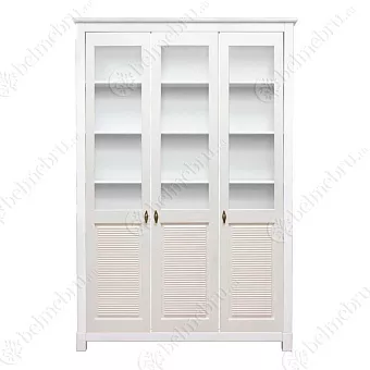 Стеллаж Рауна-3 белый воск с дверцами купить в Москве - фото №1