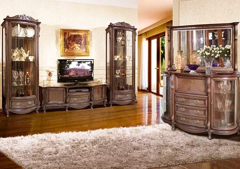 Набор мебели для гостиной Луи 1 (цвет табак темная патина) купить в Москве - фото №1