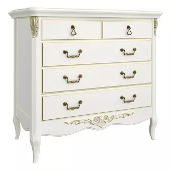 Комод высокий 5 ящиков Romantic Gold art. R109g купить в Москве - фото №1