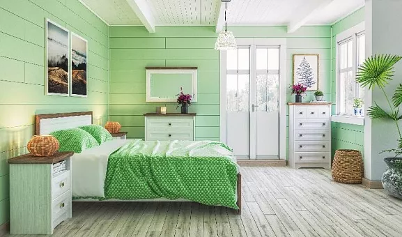 Спальный гарнитур Тиволи (Белый структурный/ Дуб стирлинг) купить в Москве - фото №1