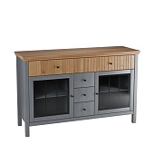 Тумба Сканди 232СТЧ стеклянные двери серый 7046/антик