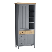 Шкаф для посуды Сканди 1113 глухие двери серый 7046/антик