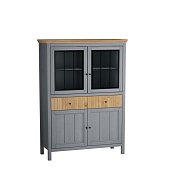 Тумба Сканди 222СТЧ стеклянные и глухие двери серый 7046/антик