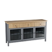 Тумба Сканди 33СТЧ стеклянные двери серый 7046/антик