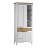 Шкаф для посуды Сканди 1113 глухие двери белый/антик