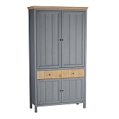 Шкаф для посуды Сканди 222 глухие двери серый 7046/антик